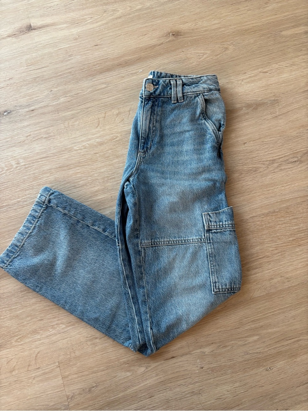 Garage Straight Leg Jeans in Light Blue Wash